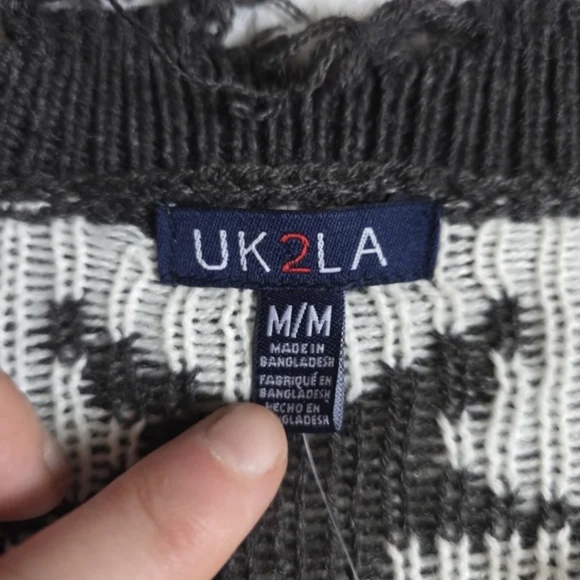 SOLD-Distressed Star Sweater - Picture 7 of 14